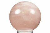Polished Rose Quartz Sphere - Madagascar #323572-1
